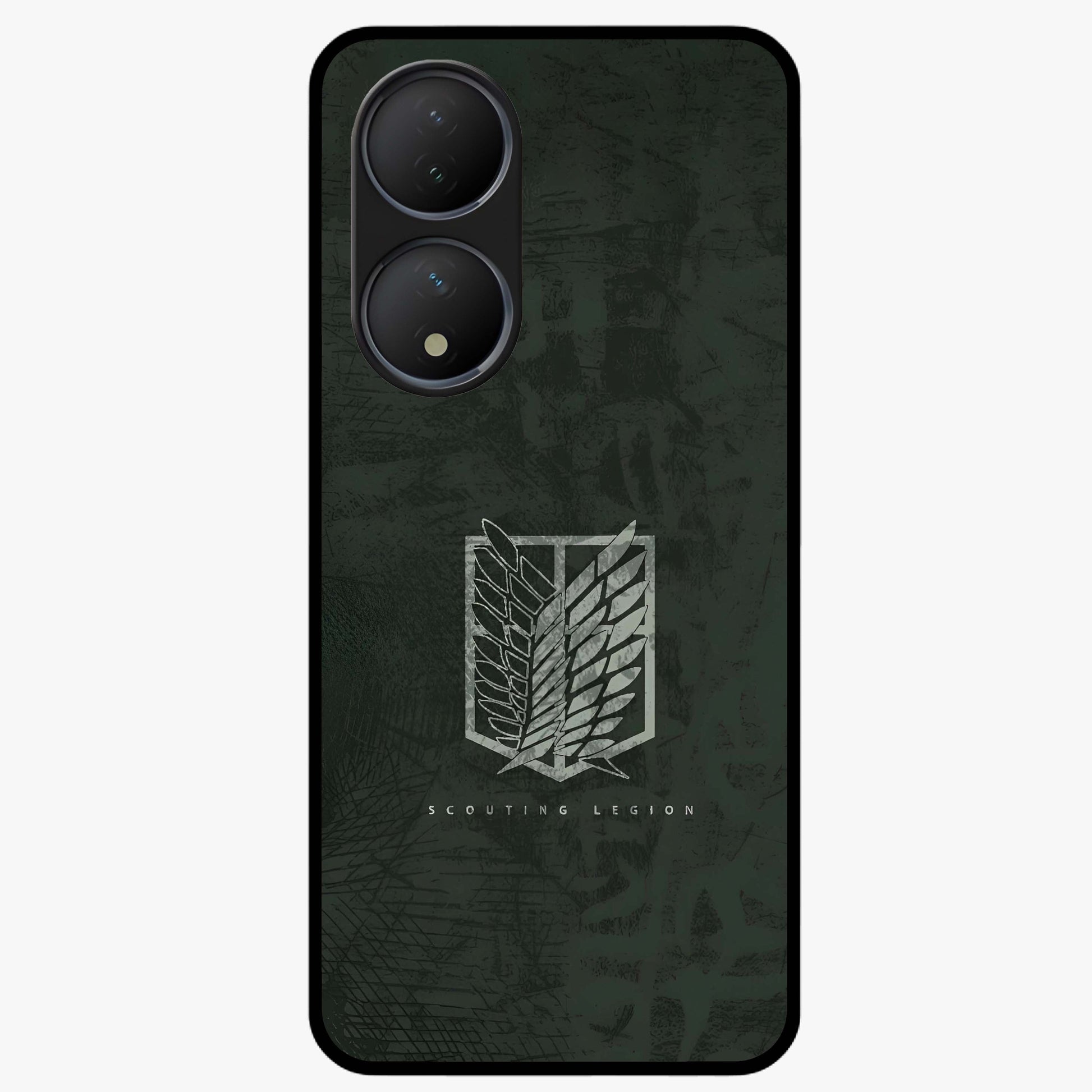 Wings Of Freedom Glass Case showing flat back view with symbolic wings artwork and glossy glass finish.