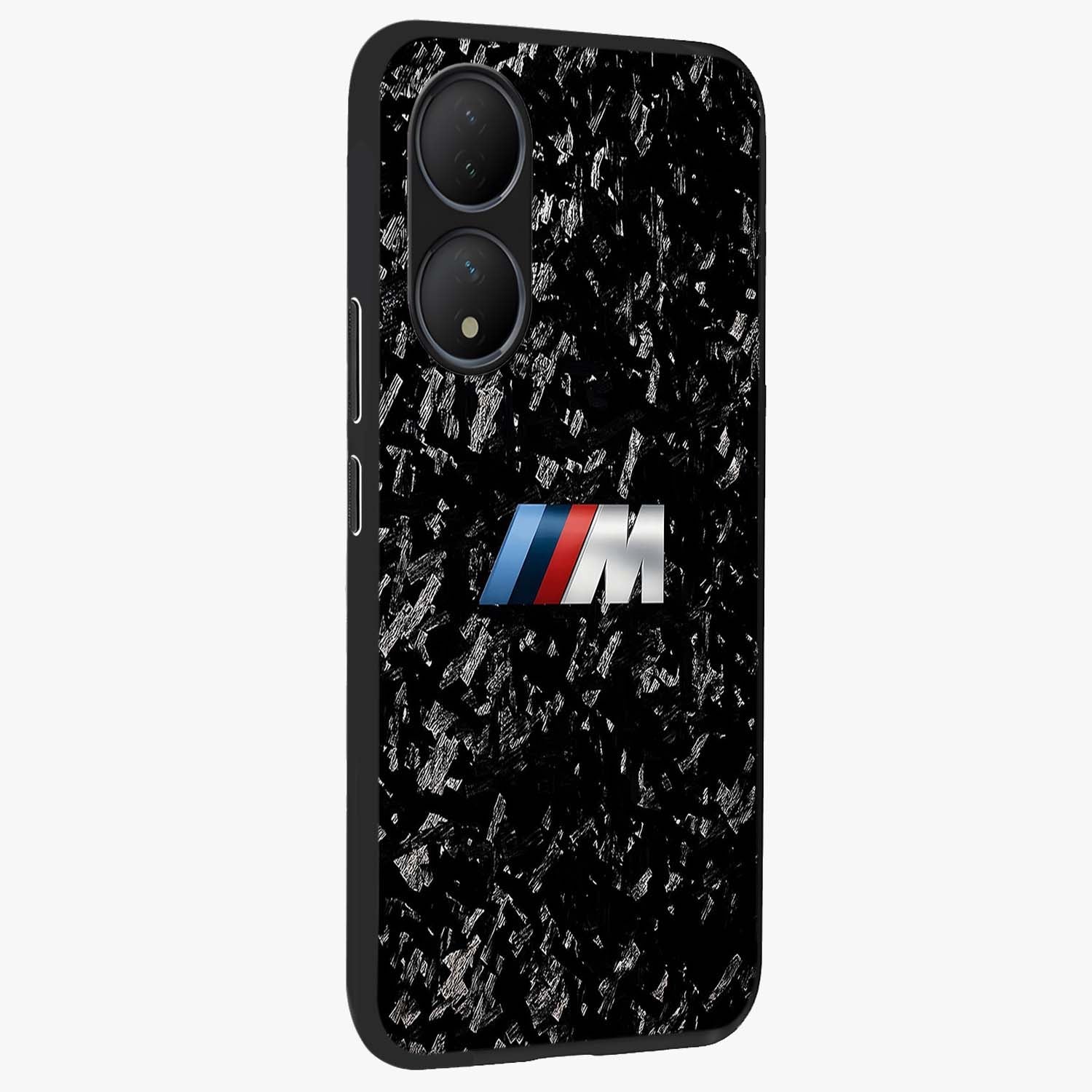 Carbon Speed Mark Glass Case upright view showcasing modern carbon speed graphic with bold automotive theme.