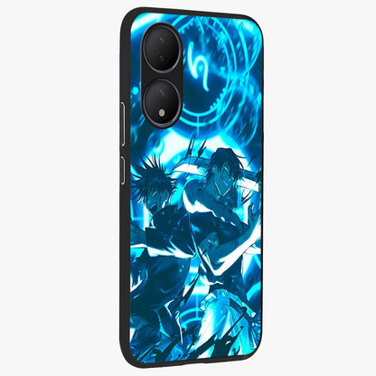 Cursed Energy Clash Glass Case upright view showcasing dramatic clash artwork with bold supernatural theme.