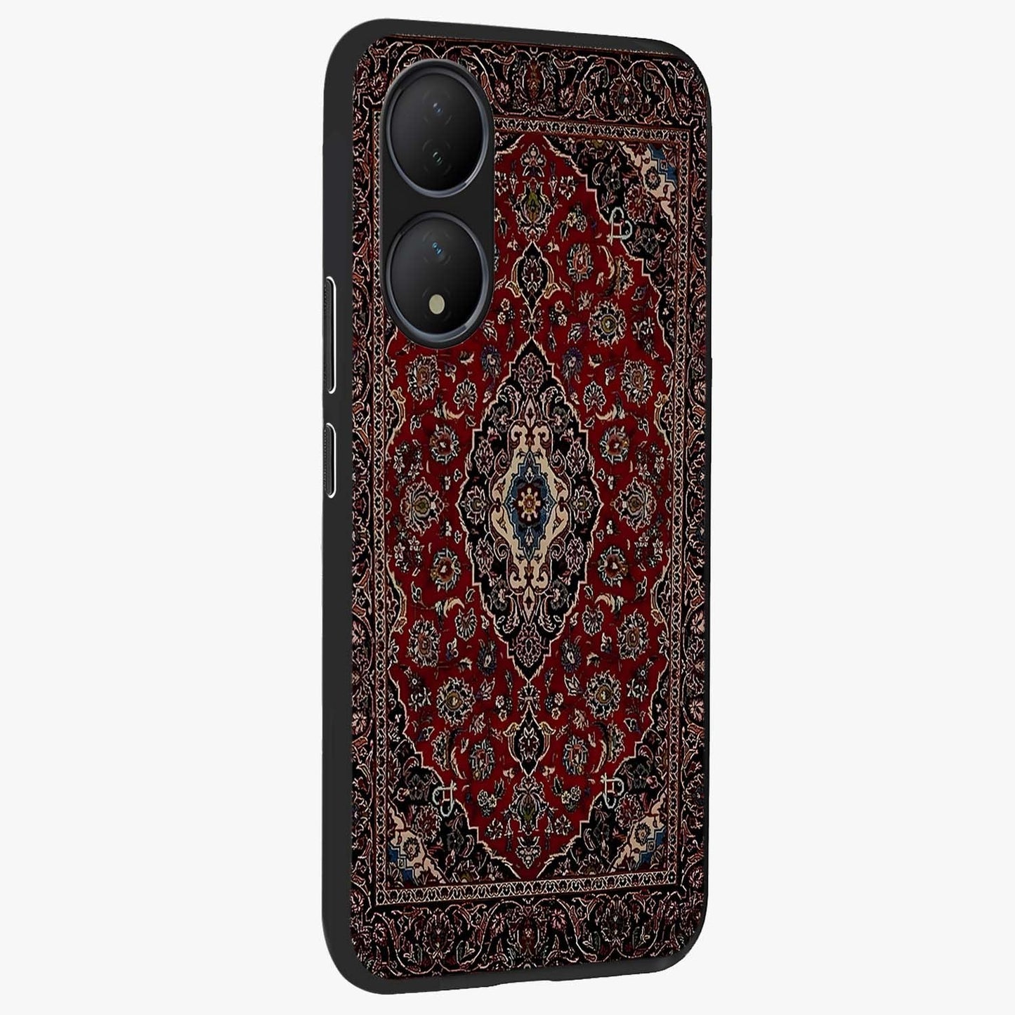 Heritage Carpet Royale Glass Case upright view showcasing detailed ornamental artwork with luxurious traditional theme.
