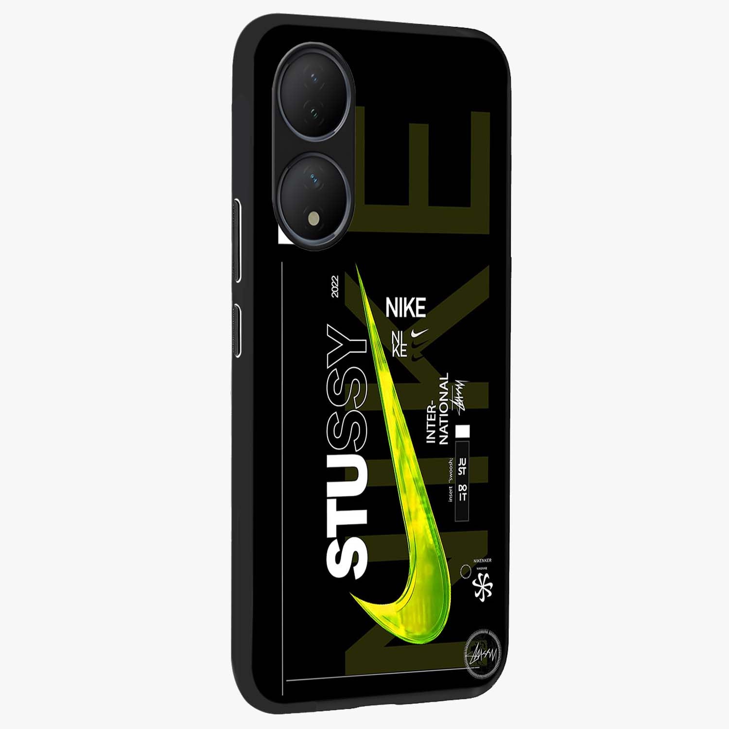 Neon Street Edition Glass Case upright view showcasing colorful neon artwork with modern street culture theme.