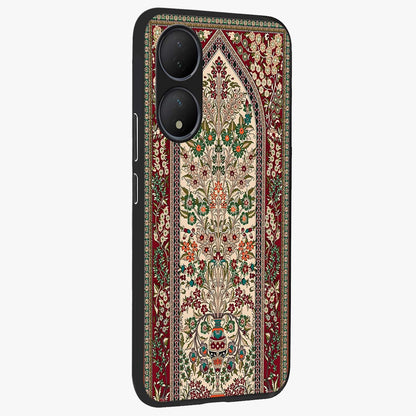 Persian Inspired Glass Case upright view showcasing decorative Persian artwork with rich heritage theme.