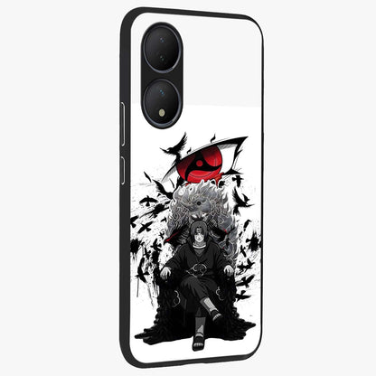 Uchiha Shadow Throne Glass Case upright view showcasing magical underwater galaxy artwork with vibrant cosmic theme.