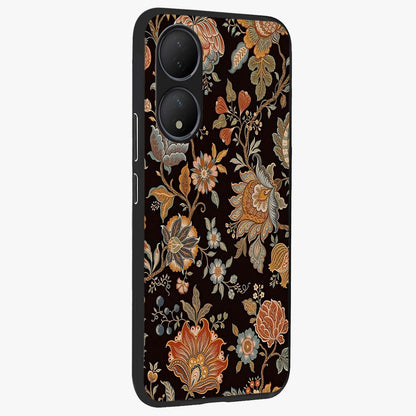 Vintage Floral Dream Glass Case upright view showcasing delicate floral artwork with timeless vintage theme.