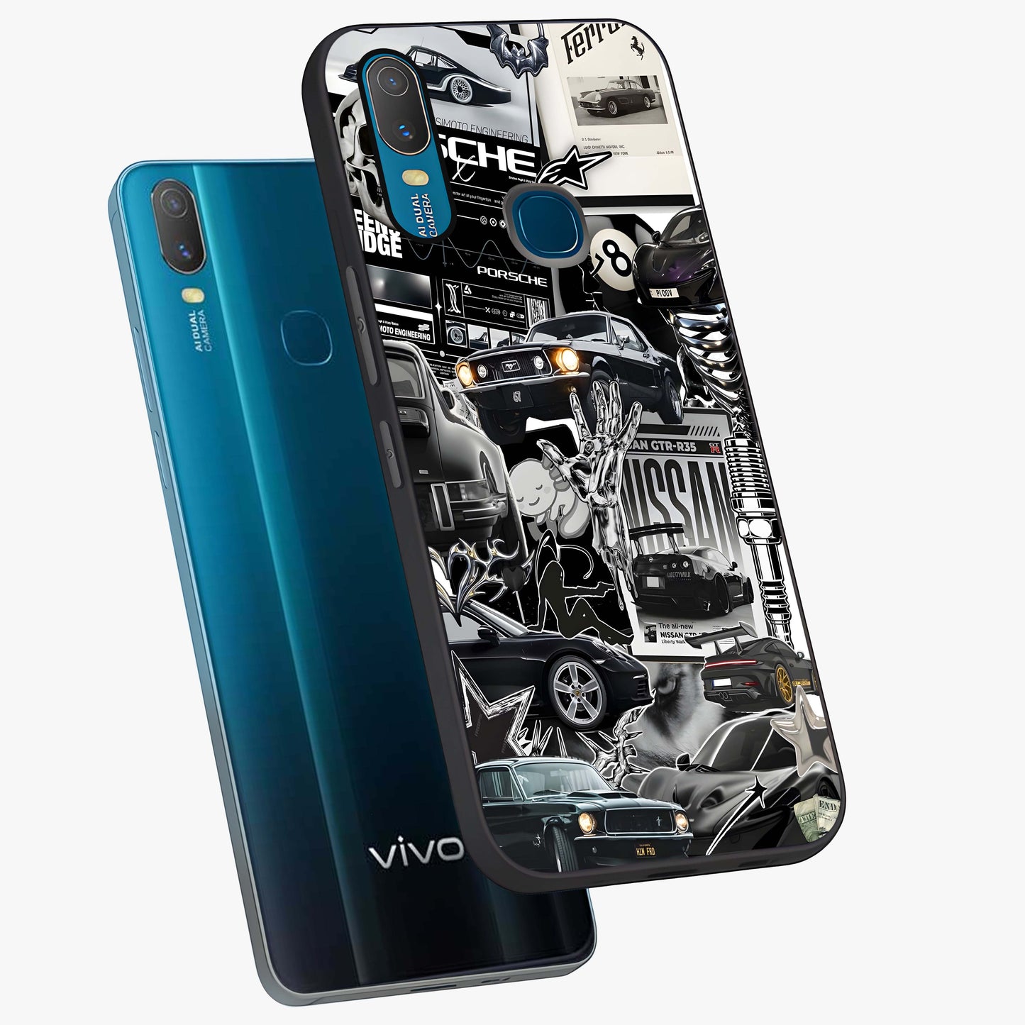Aesthetic Dark Love Glass Case displayed in angled mockup highlighting moody aesthetic design and bold love theme.