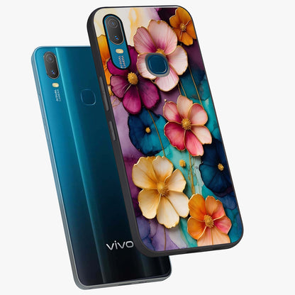 Artlyn Grace Flower Pattern Glass Case displayed in angled mockup highlighting delicate flower pattern design and smooth glass surface.
