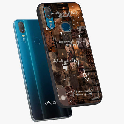 Bittersweet Aesthetic Chaos Glass Case displayed in angled mockup highlighting expressive abstract artwork and edgy aesthetic theme.