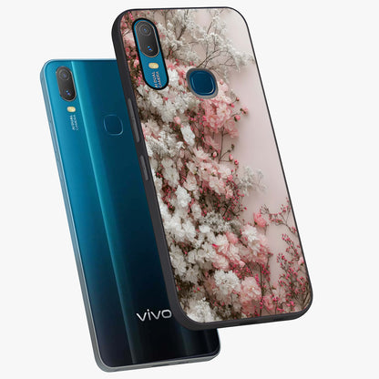 Blush Blossom Cloud Glass Case displayed in angled mockup highlighting soft cloud and blossom design with pastel aesthetic.