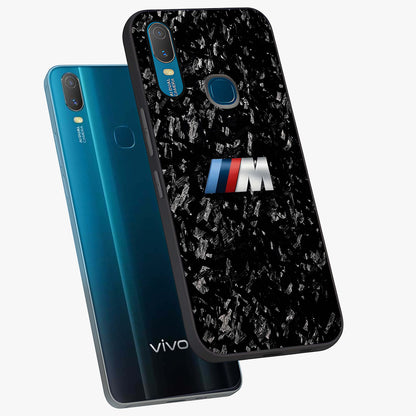 Carbon Speed Mark Glass Case displayed in angled mockup highlighting racing inspired carbon design and sleek aesthetic style.