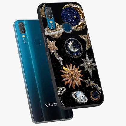 Celestial Gem Constellations Glass Case displayed in angled mockup highlighting gemstone inspired constellation design.