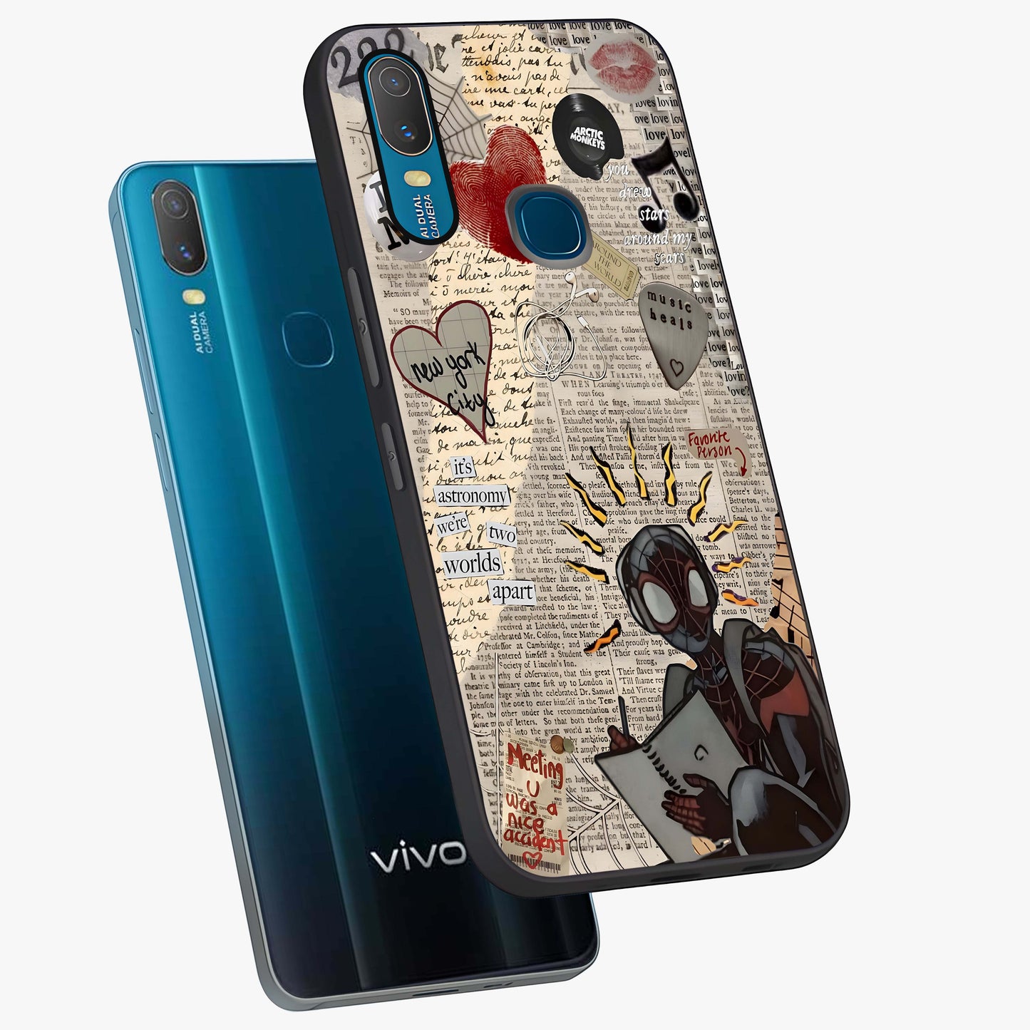City Dream Sketch Glass Case displayed in angled mockup highlighting minimal city illustration with aesthetic sketch style.