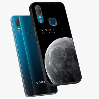 Cosmic Moon Glow Glass Case displayed in angled mockup highlighting celestial moon design with cosmic aesthetic theme.