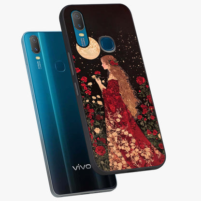 Crimson Dreams Glass Case displayed in angled mockup highlighting soft crimson aesthetic design with artistic theme.