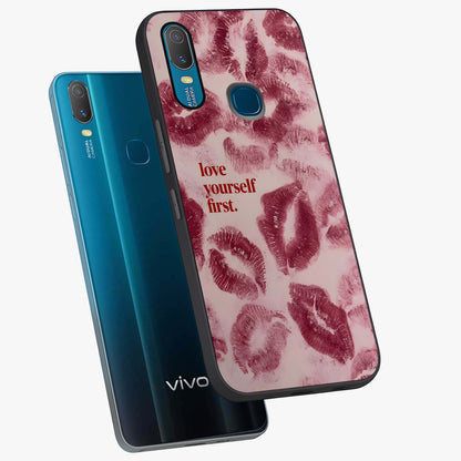 Crimson Kiss Love Glass Case displayed in angled mockup highlighting bold love inspired design with modern aesthetic style.