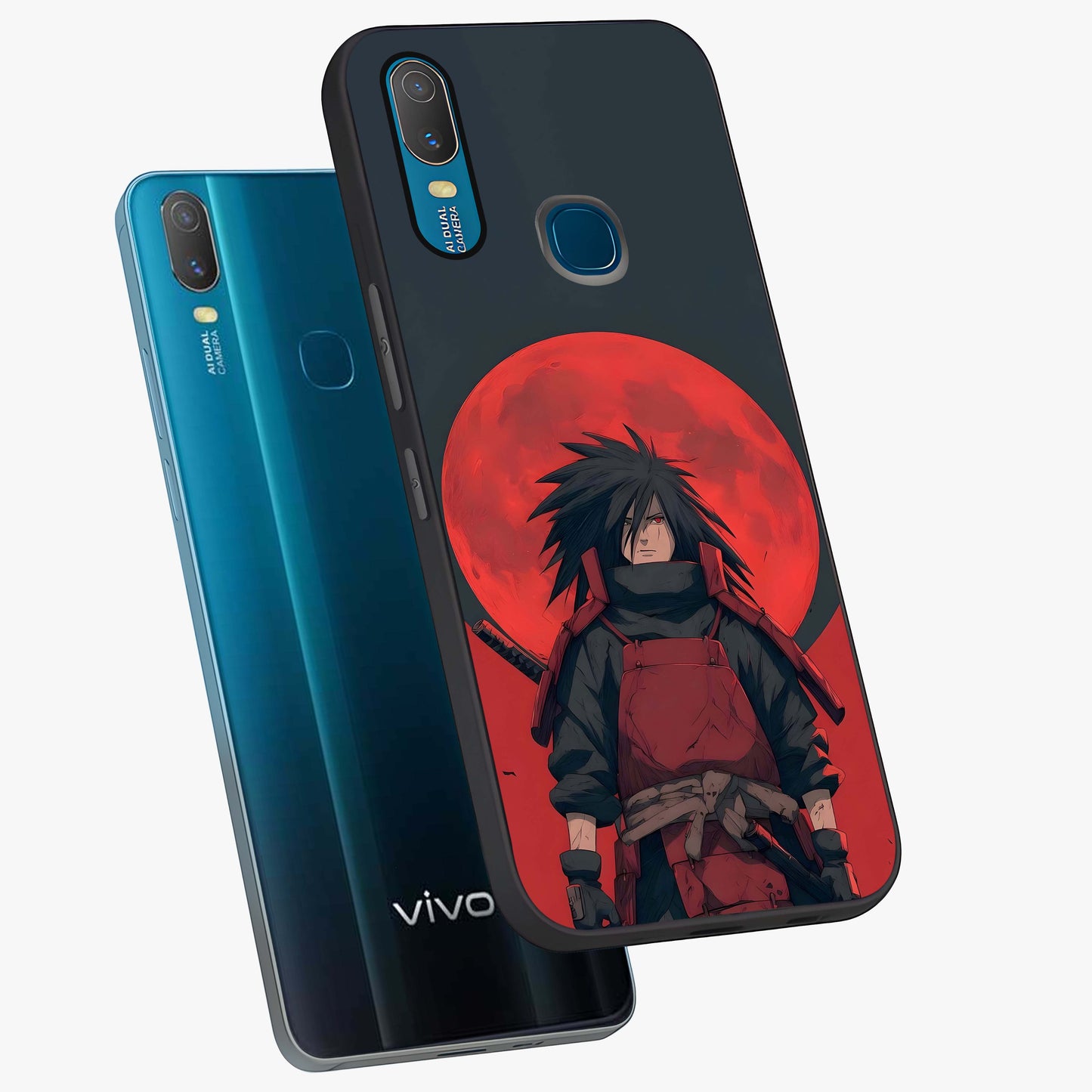 Crimson Moon Warlord Glass Case displayed in angled mockup highlighting dramatic crimson moon design with fantasy aesthetic.