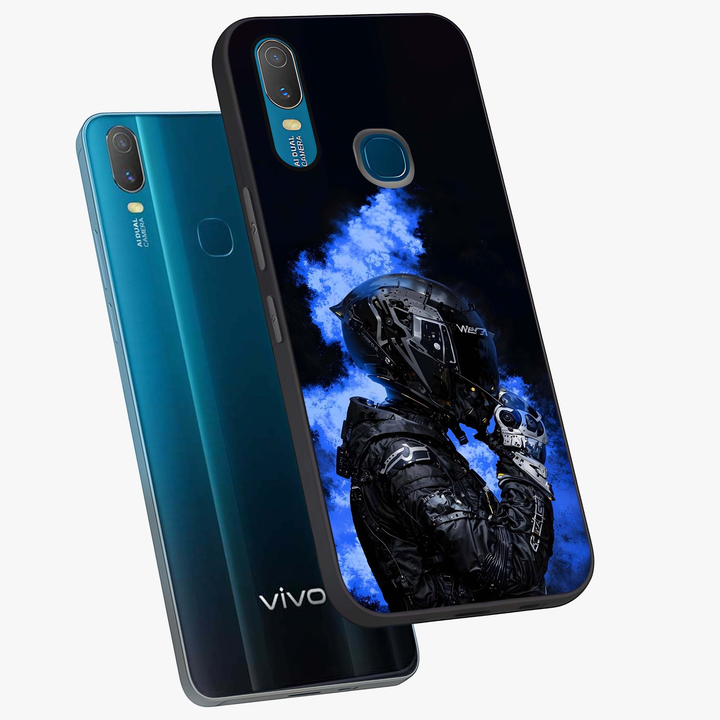Cyber Sentinel Protocol Glass Case displayed in angled mockup highlighting digital cyber design with sci-fi aesthetic style.