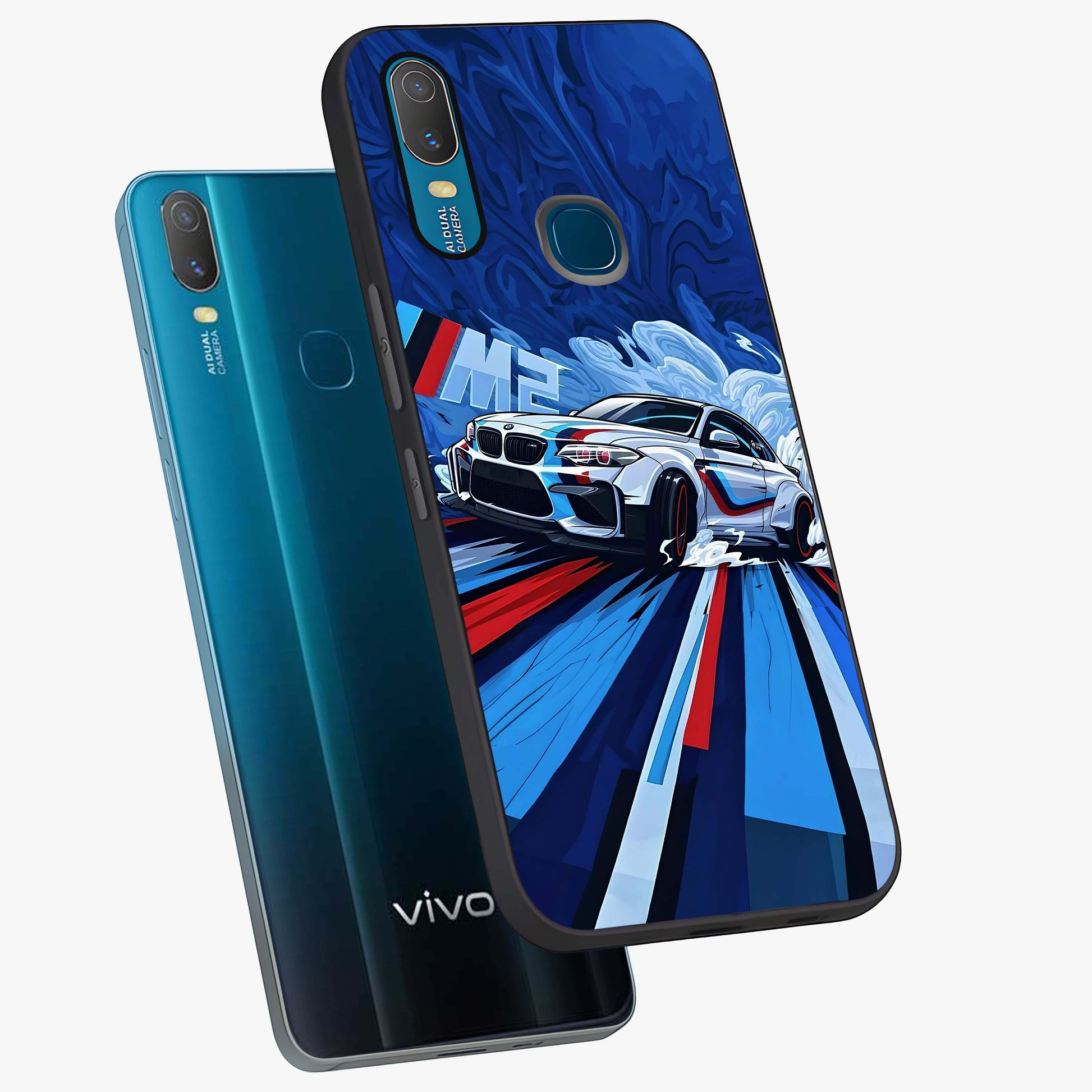 Drift Power Rush Glass Case displayed in angled mockup highlighting powerful drift car design with sporty aesthetic style.