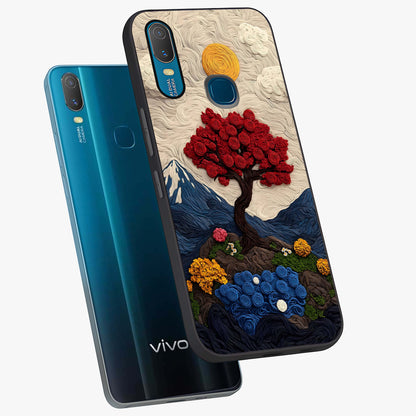 Eternal Nature Tapestry Glass Case displayed in angled mockup highlighting detailed botanical pattern with artistic aesthetic.