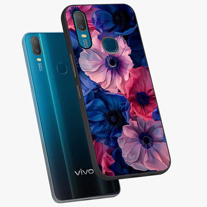 Flower Paper Art Pattern Glass Case displayed in angled mockup highlighting layered paper flower design with artistic aesthetic.