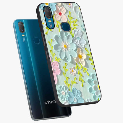 Frosted Petal Garden Glass Case displayed in angled mockup highlighting delicate flower petal design with calm garden aesthetic.