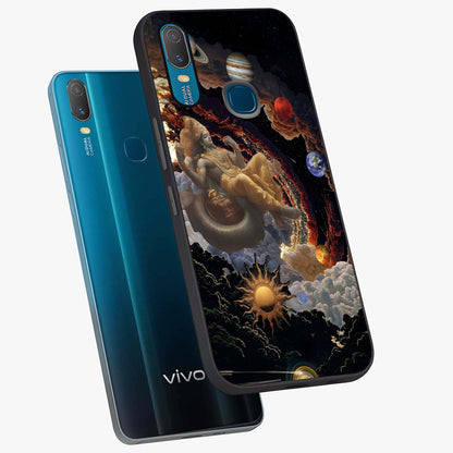 Galactic Divine God Glass Case displayed in angled mockup highlighting powerful celestial deity illustration with galactic aesthetic.