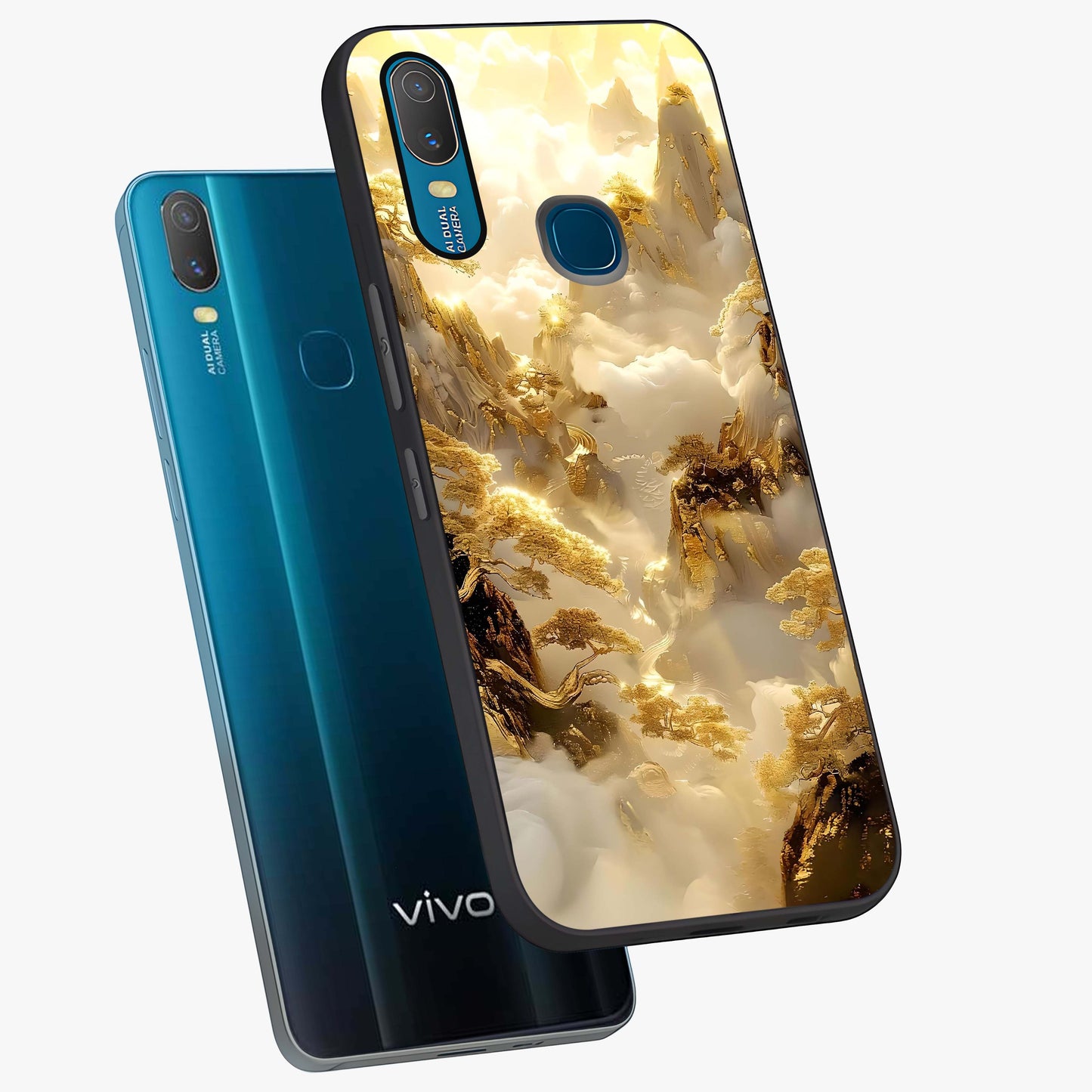 Gates Of Illumination Glass Case displayed in angled mockup highlighting radiant portal inspired design with fantasy aesthetic.