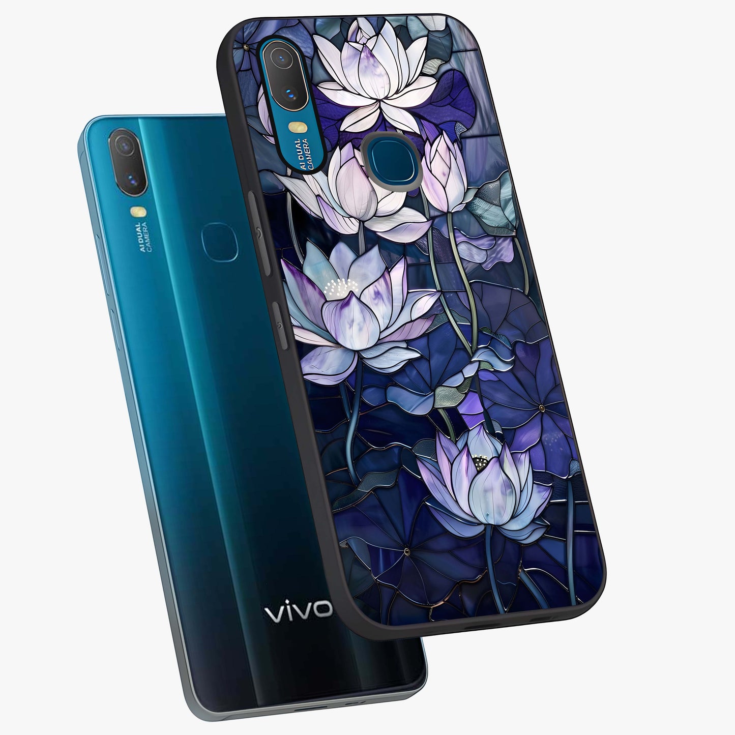 Gloss Petal Rush Glass Case displayed in angled mockup highlighting vibrant petal design with elegant floral aesthetic.
