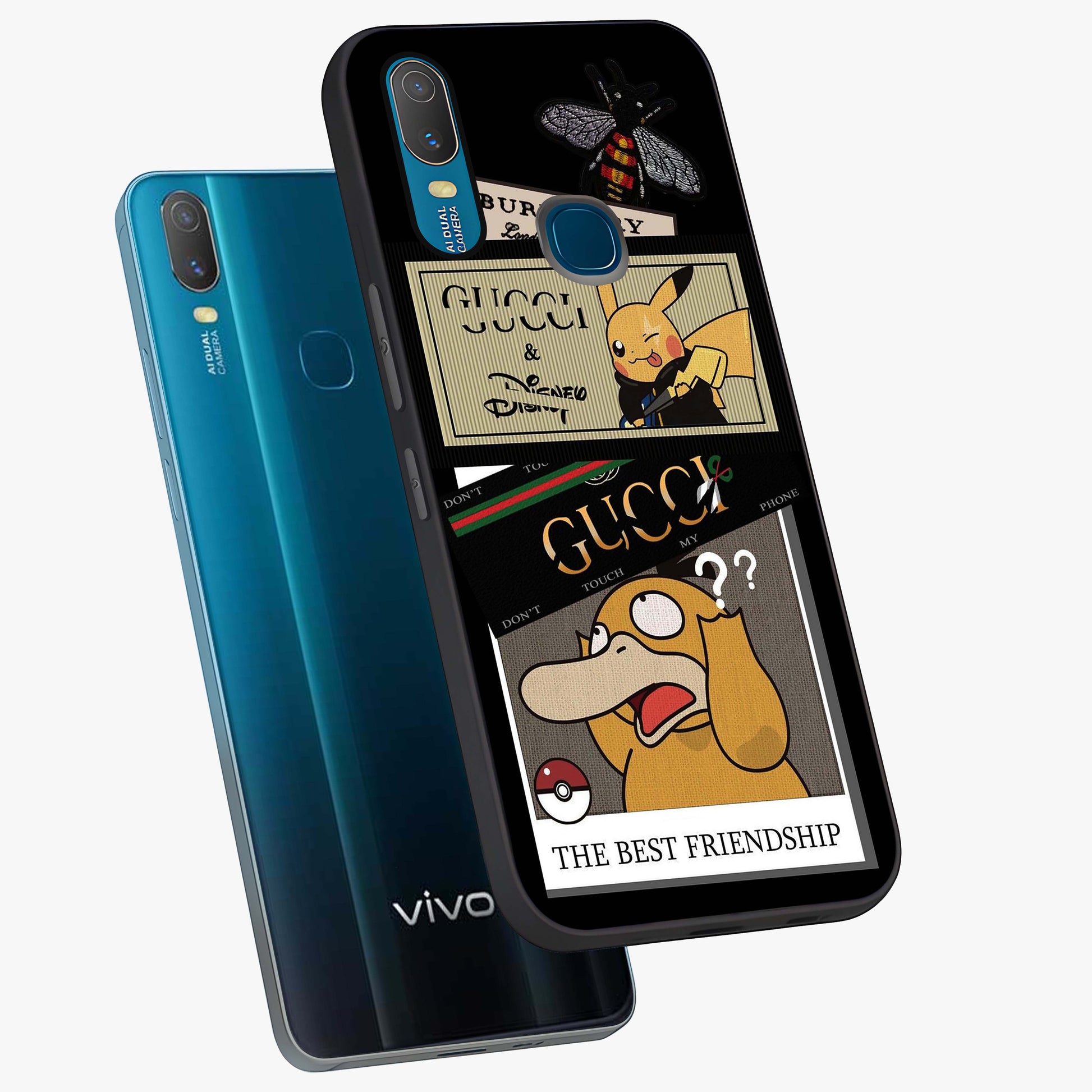 Gucci Play Mashup Glass Case displayed in angled mockup highlighting stylish fashion mashup design with bold aesthetic.