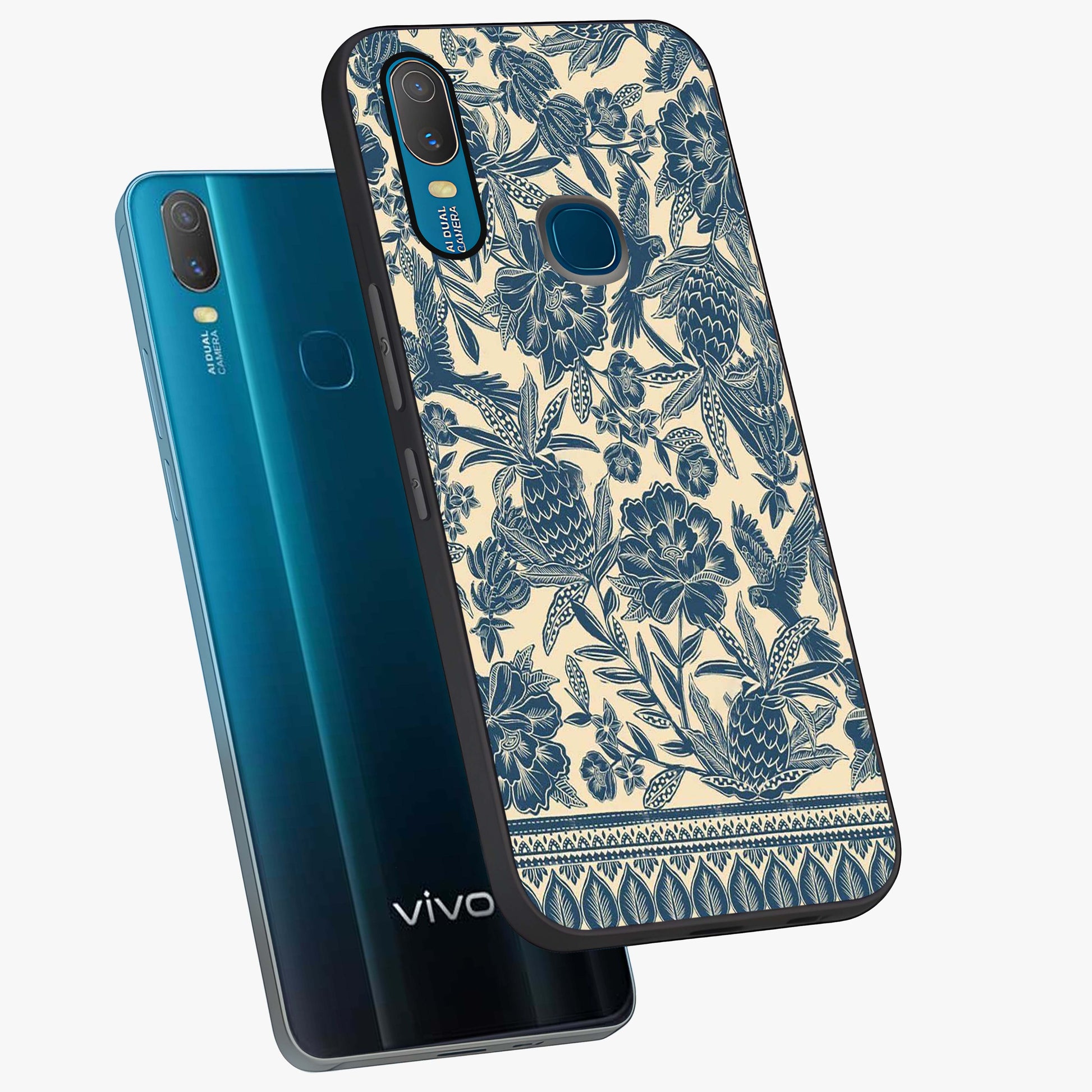 Heirloom Wild Bloom Glass Case displayed in angled mockup highlighting botanical bloom design with classic aesthetic style.