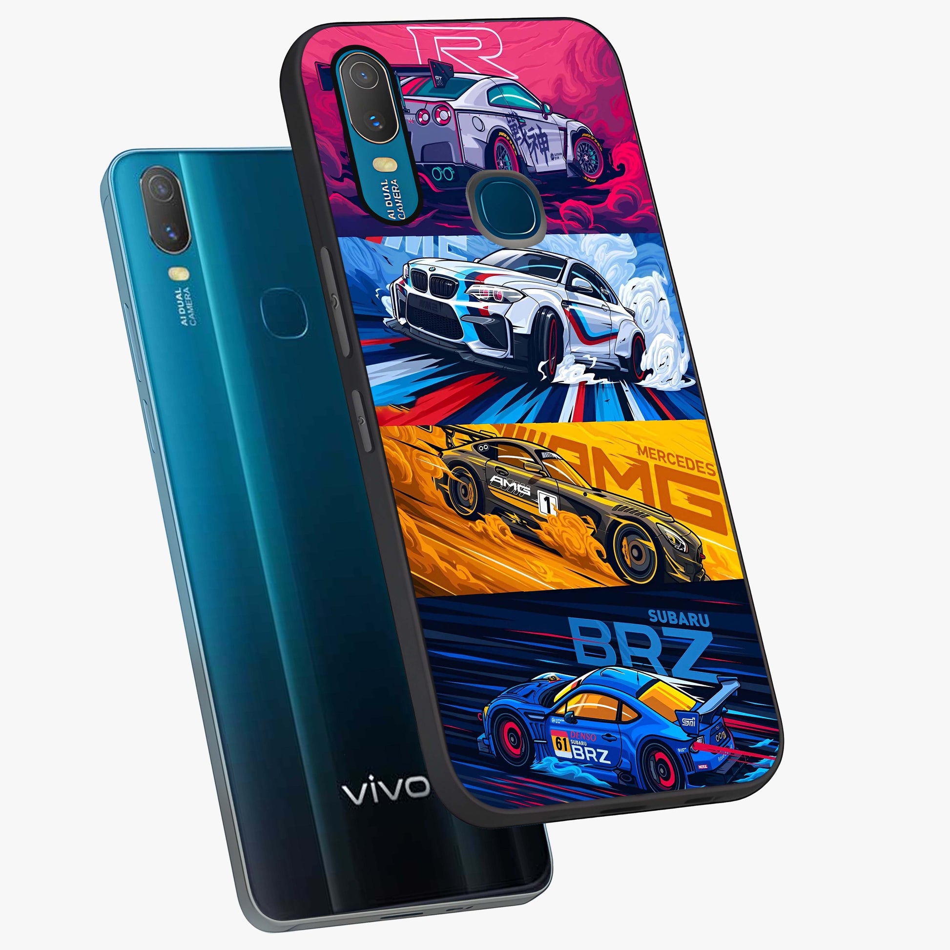 JDM Sports Car Glass Case displayed in angled mockup highlighting sleek Japanese racing car design with automotive aesthetic.