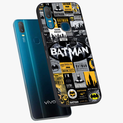 Knight Gotham Rise Glass Case displayed in angled mockup highlighting powerful knight silhouette design with dramatic aesthetic.