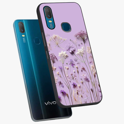 Lavender Blossom Dream Glass Case displayed in angled mockup highlighting dreamy lavender flower design with calming aesthetic style.