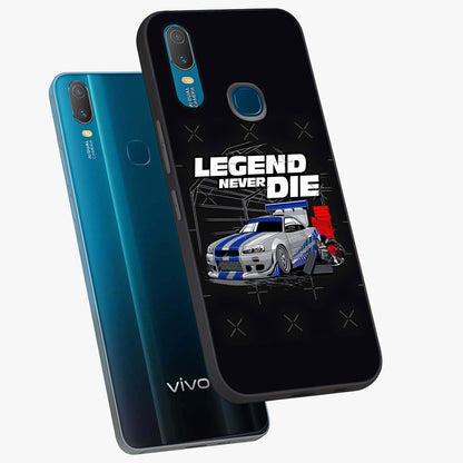 Midnight Racing Legacy Glass Case displayed in angled mockup highlighting dynamic automotive design with bold midnight aesthetic.