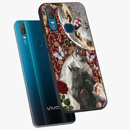 Moonlit Royal Stallion Glass Case displayed in angled mockup highlighting powerful stallion illustration with royal night aesthetic.