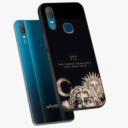 Mystic Victory Aura Glass Case displayed in angled mockup highlighting energetic aura design with bold mystical aesthetic.