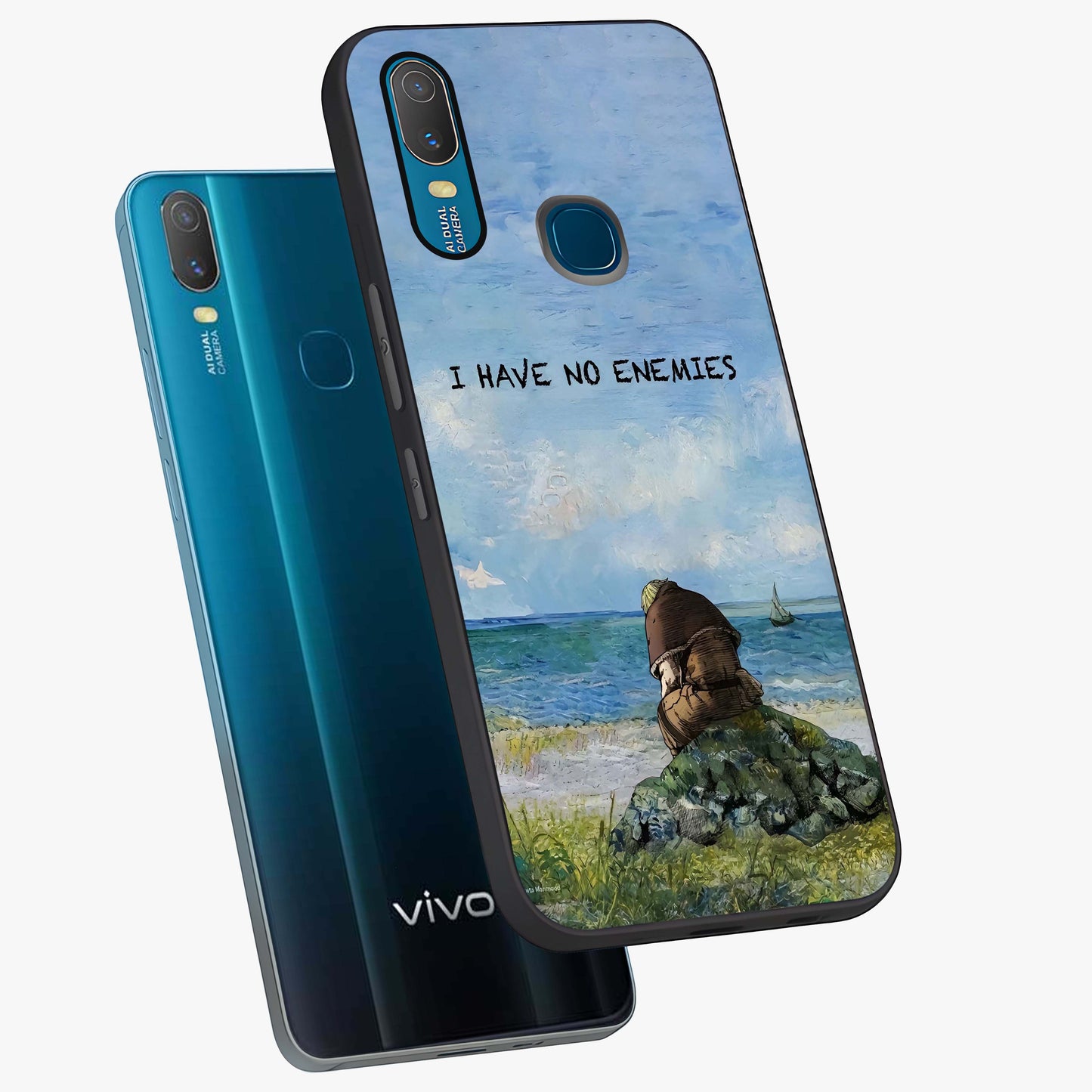 Peace Beyond War Glass Case displayed in angled mockup highlighting meaningful message design with artistic aesthetic style.