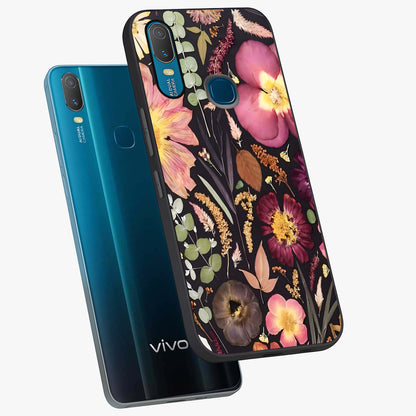 Petal Dream Tapestry Glass Case displayed in angled mockup highlighting decorative petal pattern with elegant botanical aesthetic.