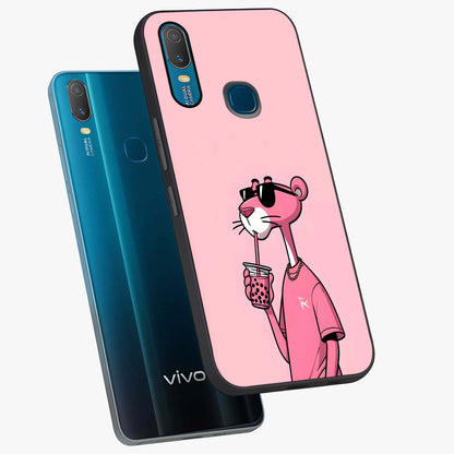 Pink Panther Glass Case displayed in angled mockup highlighting playful cartoon character design with vibrant pink aesthetic.