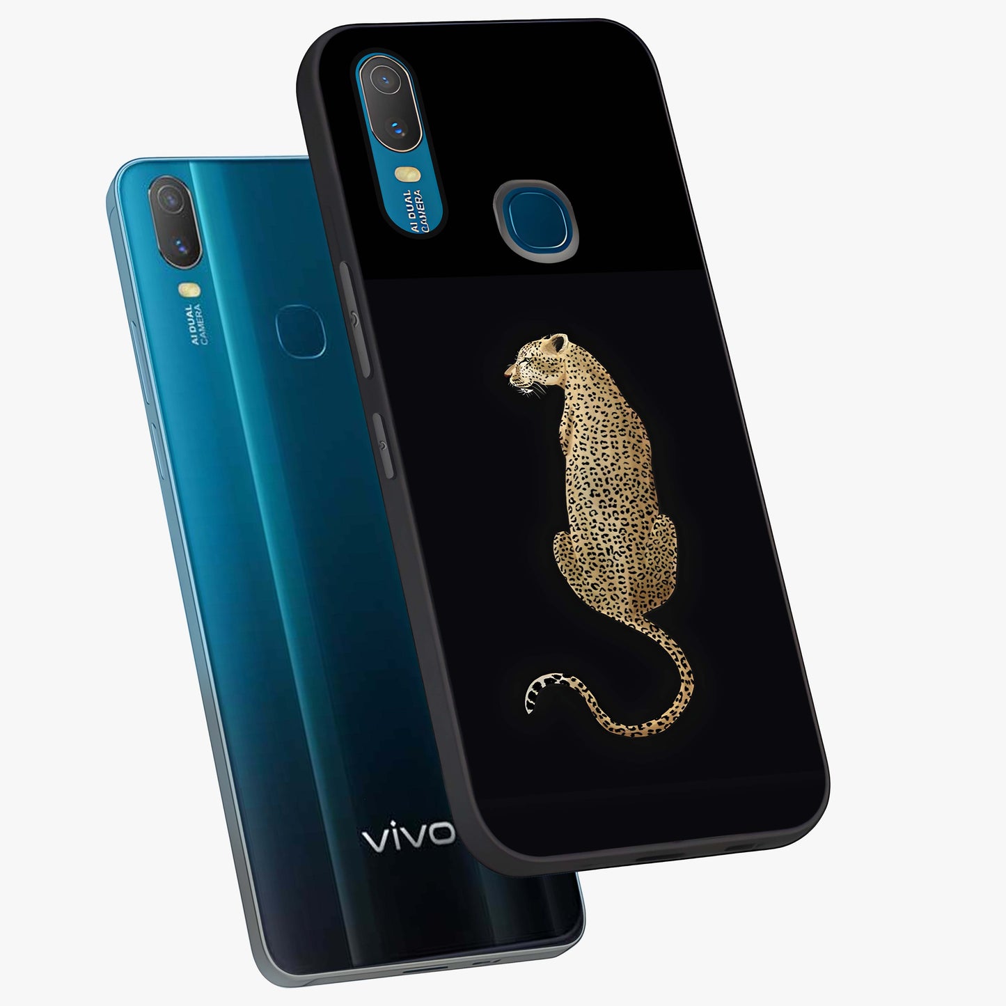 Regal Leopard Glass Case displayed in angled mockup highlighting powerful animal illustration with stylish wild aesthetic.