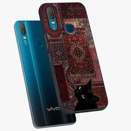 Regal Magic Cat Apple Glass Case displayed in angled mockup highlighting whimsical feline design with fantasy aesthetic.