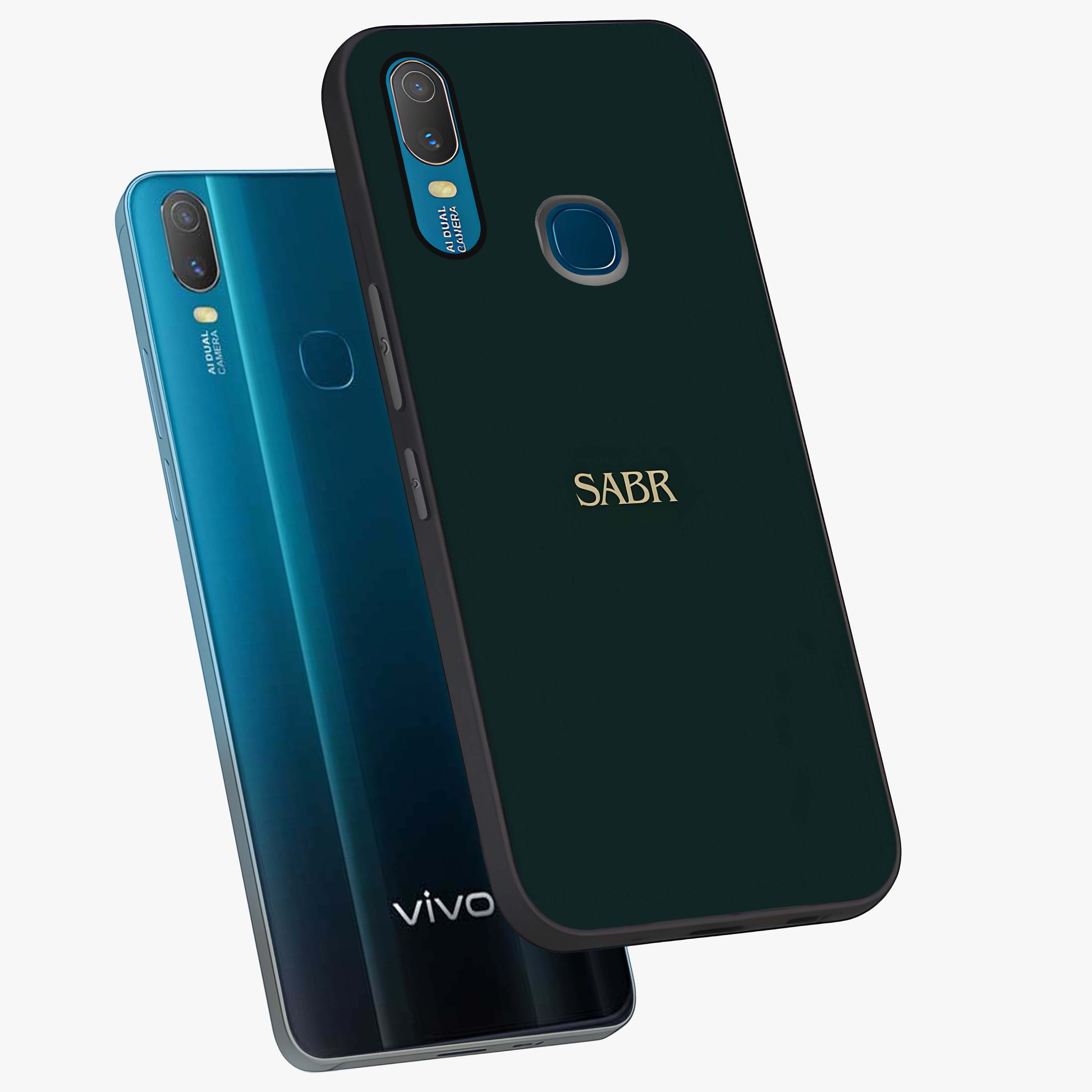 Sabr Minimal Patience Glass Case displayed in angled mockup highlighting simple inspirational design with clean aesthetic style.