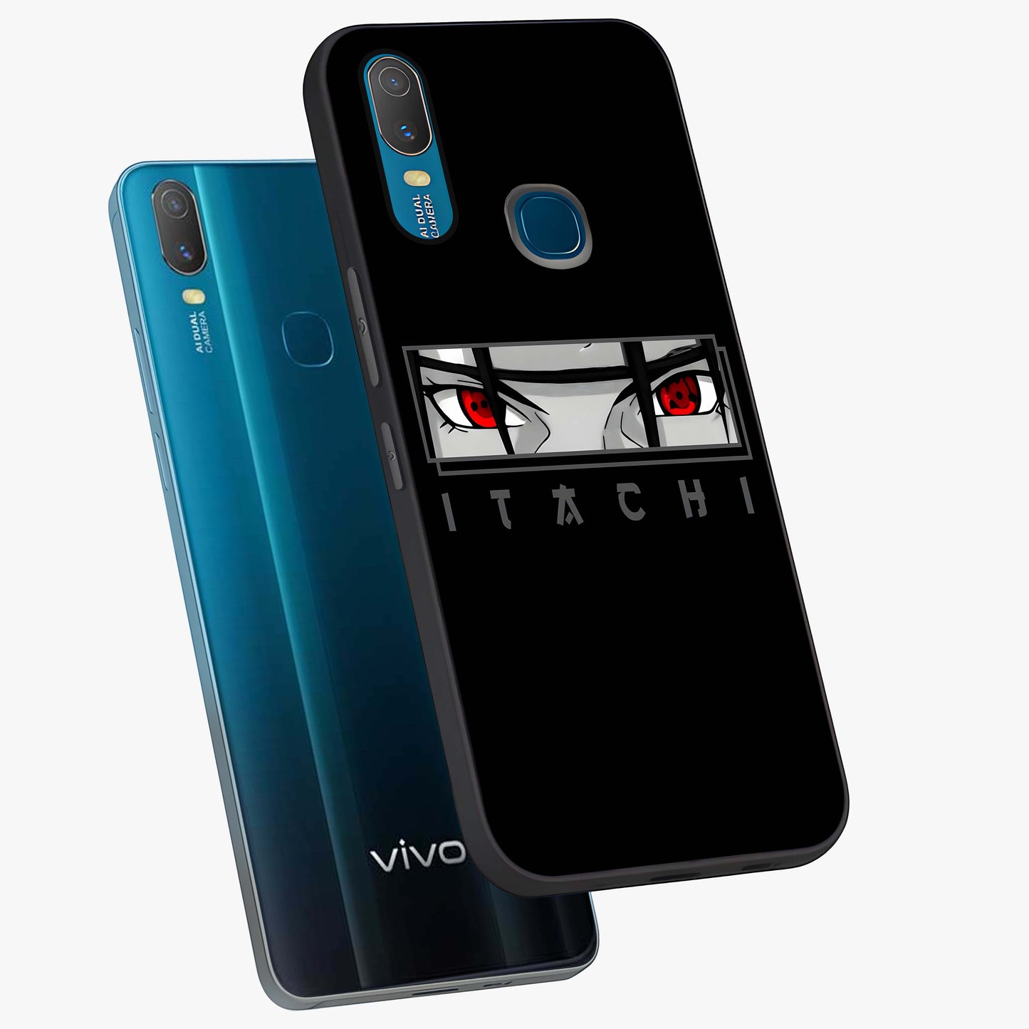 Scarlet Gaze Dominance Glass Case displayed in angled mockup highlighting intense visual design with bold scarlet aesthetic.