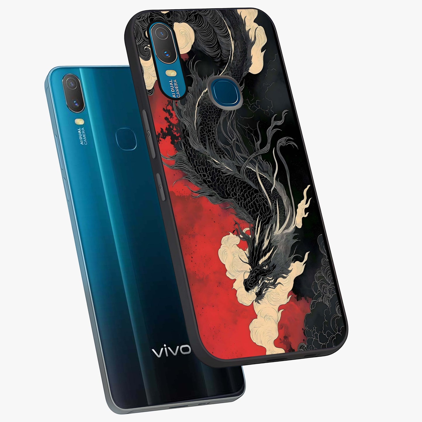 Shadow Dragon Fury Glass Case displayed in angled mockup highlighting powerful dragon illustration with dark fantasy aesthetic.