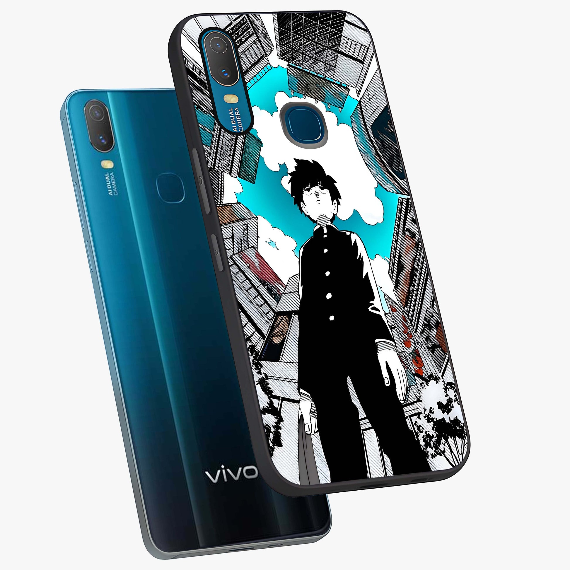 Silent Psychic Awakening Glass Case displayed in angled mockup highlighting spiritual awakening design with cosmic aesthetic.