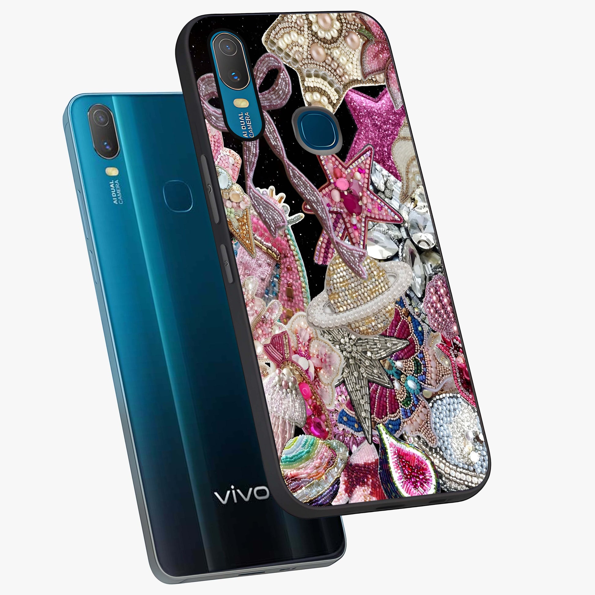 Starlit Jewel Dream Glass Case displayed in angled mockup highlighting glowing celestial jewel design with dreamy aesthetic.