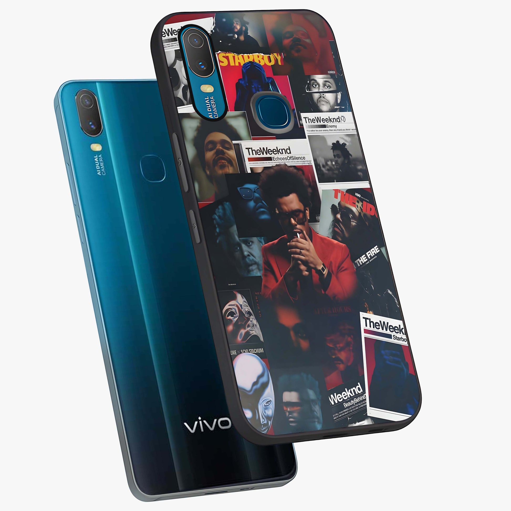 The Weeknd Glass Case displayed in angled mockup highlighting stylish pop culture inspired design with modern aesthetic.