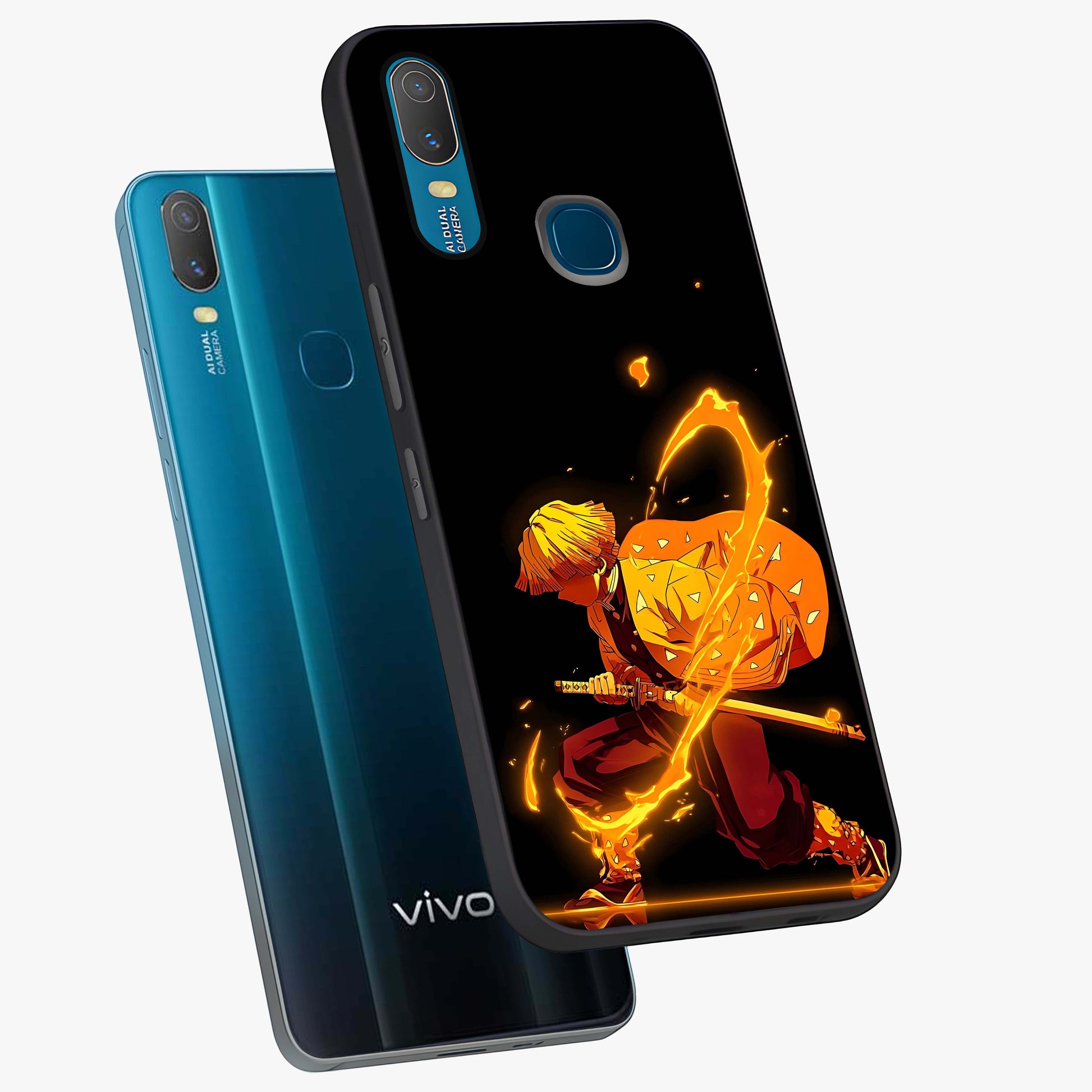 Thunder Flame Execution Glass Case displayed in angled mockup highlighting dramatic fire themed design with intense fantasy aesthetic.