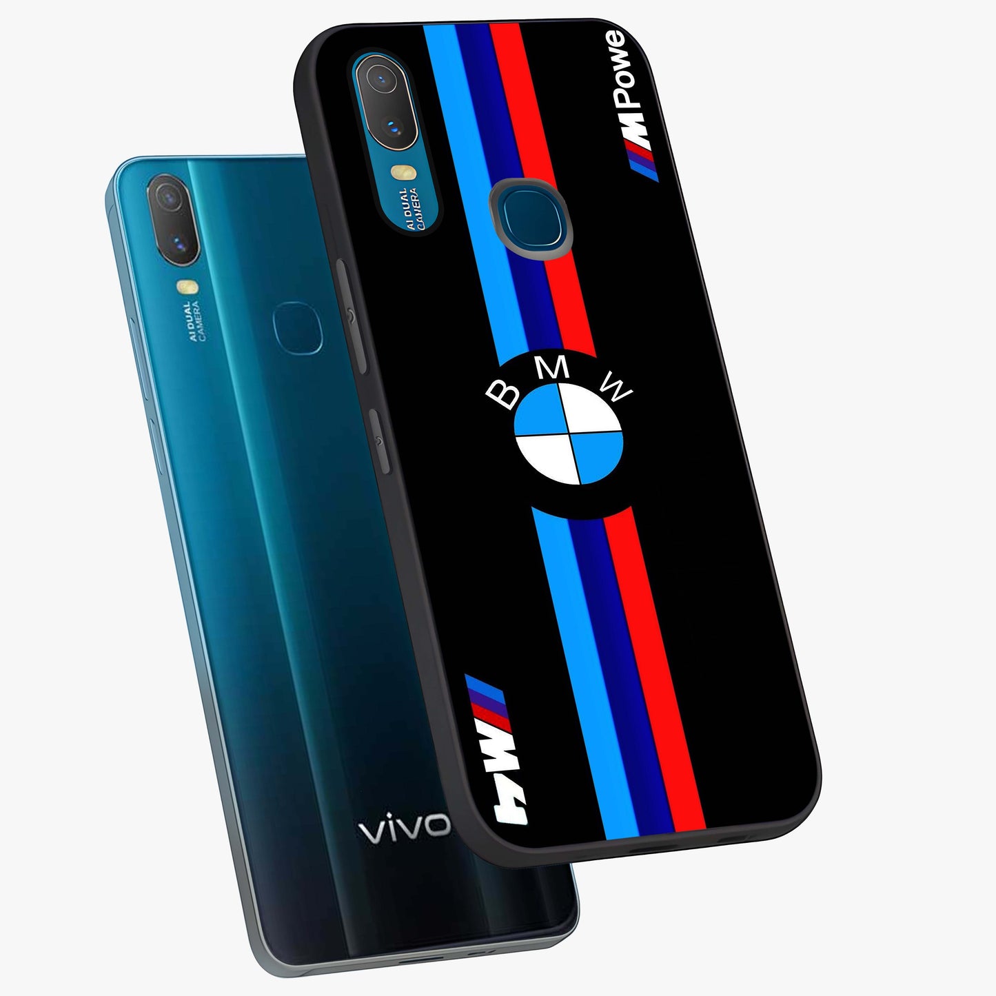 Turbo BMW Beast Glass Case displayed in angled mockup highlighting sleek racing car design with bold automotive aesthetic.
