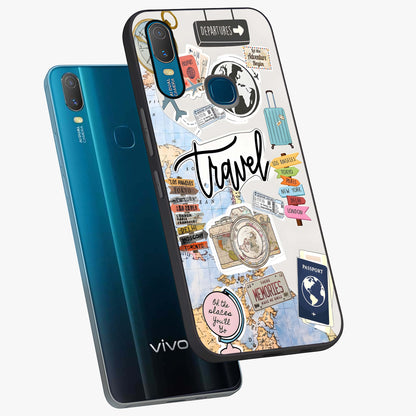 Wanderlust Journal Glass Case displayed in angled mockup highlighting adventure themed design with aesthetic travel vibe.