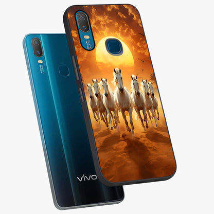 Wild Sunset Majesty Glass Case displayed in angled mockup highlighting vibrant sunset sky design with scenic aesthetic.